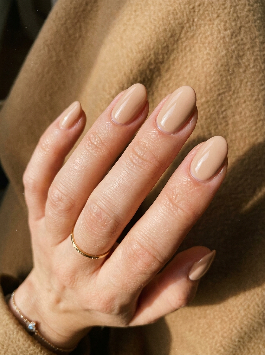 Creamy Latte Nails als schlichte neutrale Herbstmaniküre 2026